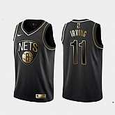 Nets 11 Kyrie Irving Black Gold Nike Swingman Jersey,baseball caps,new era cap wholesale,wholesale hats